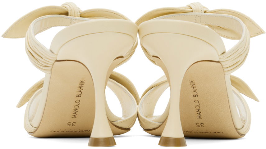 Tilbehør Manolo Blahnik Manolo Blahnik Lollo Knotted Heeled Sandals Hvid | 224-1604, 1