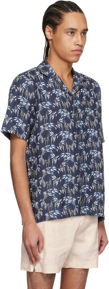 Skjorte Orlebar Brown Orlebar Brown Maitan Linen Shirt Mørkeblå | 280306, 1