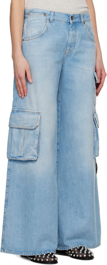 Cargo bukser Off-White Off-White Wide-Leg Cargo Denim Jeans Blå | OWYB019S25DEN0024000, 1