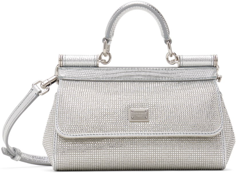 Håndtaske Dolce & Gabbana Silver Kim Kardashian Small Sicily Bag Grå | BB7116 AN241
