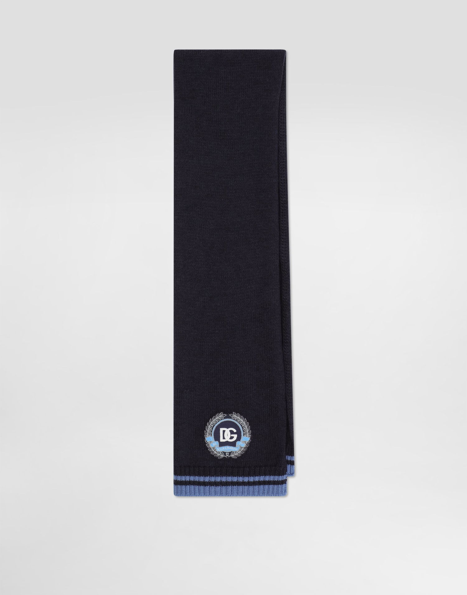 Tørklæde Dolce & Gabbana Dolce & Gabbana Knitted Scarf with Embroidered DG Patch Mørkeblå | LBKAG6JDVBIB3895, 0