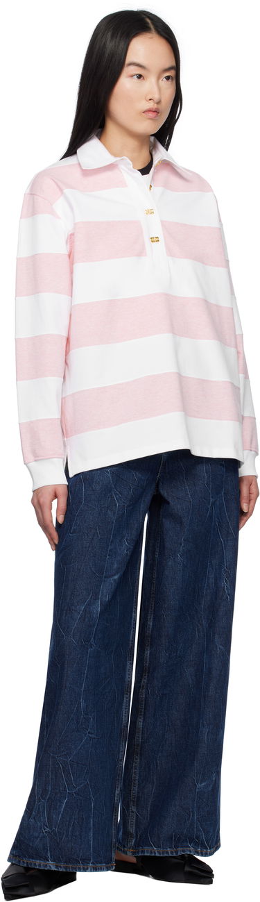 Jeans GANNI GANNI Crinkled Future Denim Marri Wide-Leg Jeans Blå | J1593, 3