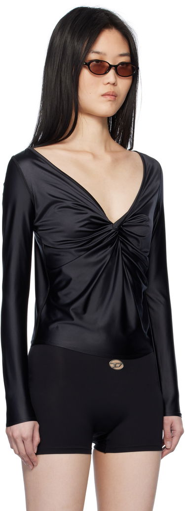 T-shirt Diesel Diesel T-Knot Twist-Front Long Sleeve Top Sort | A17672 0PKAT, 1