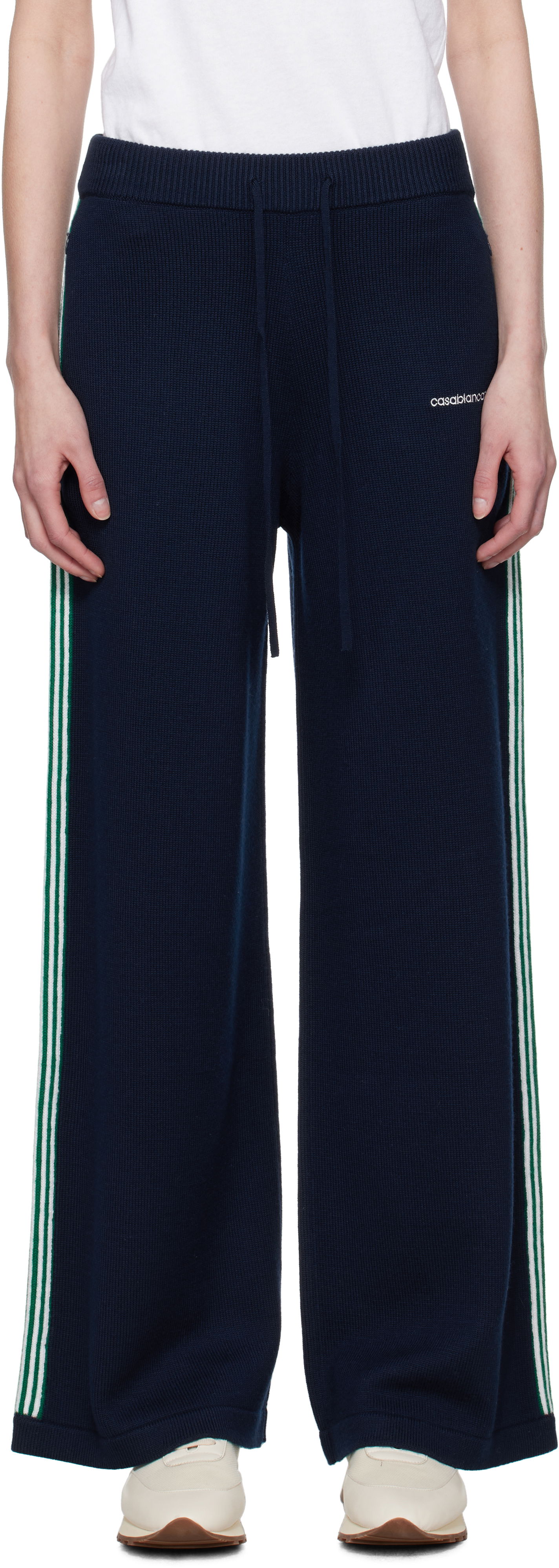 Joggingbukser Casablanca Casablanca Knit Tennis Trousers Mørkeblå | WPS25-KW-869-01, 0