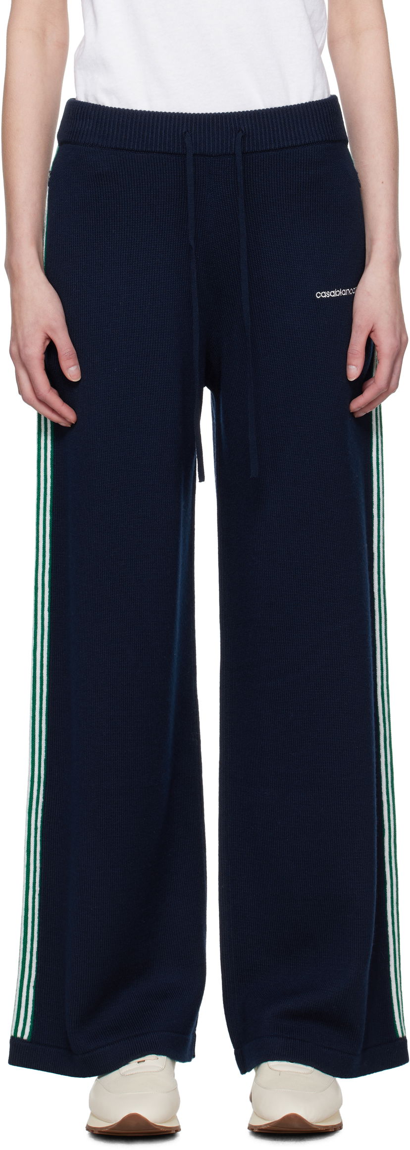 Joggingbukser Casablanca Casablanca Knit Tennis Trousers Mørkeblå | WPS25-KW-869-01