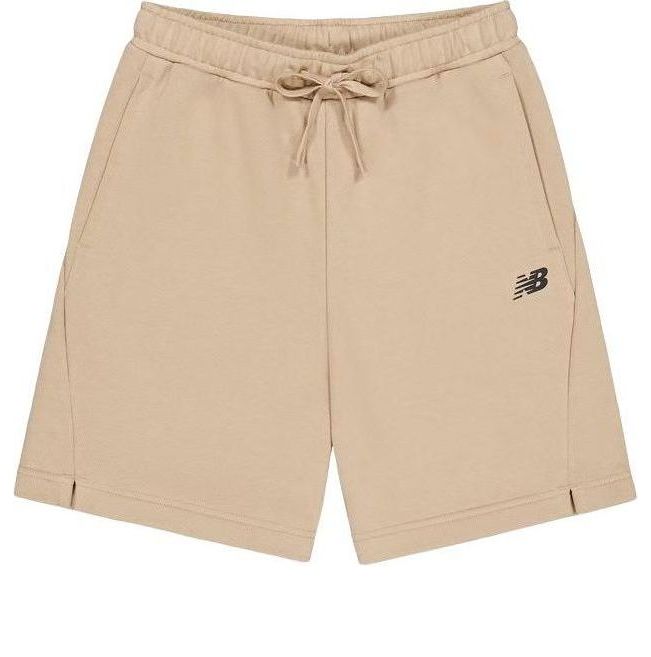 Shorts New Balance Logo Cotton Shorts Beige | AMS41366-INC