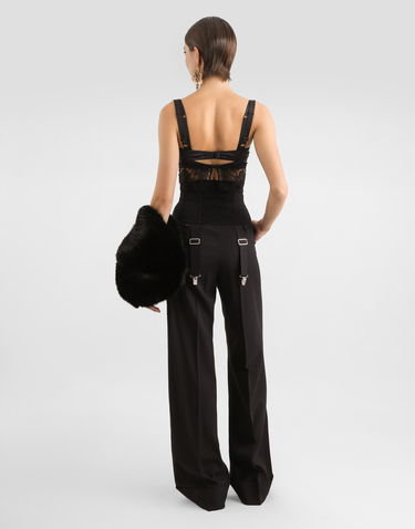 Bukser Dolce & Gabbana Dolce & Gabbana Flared Woolen Pants Sort | FTBM0TFU21EN0000_1, 2