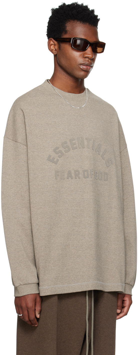 T-shirt Fear of God Core Collection Heavy L/S Tee Heather Grey Grå | 125SU242011F, 1