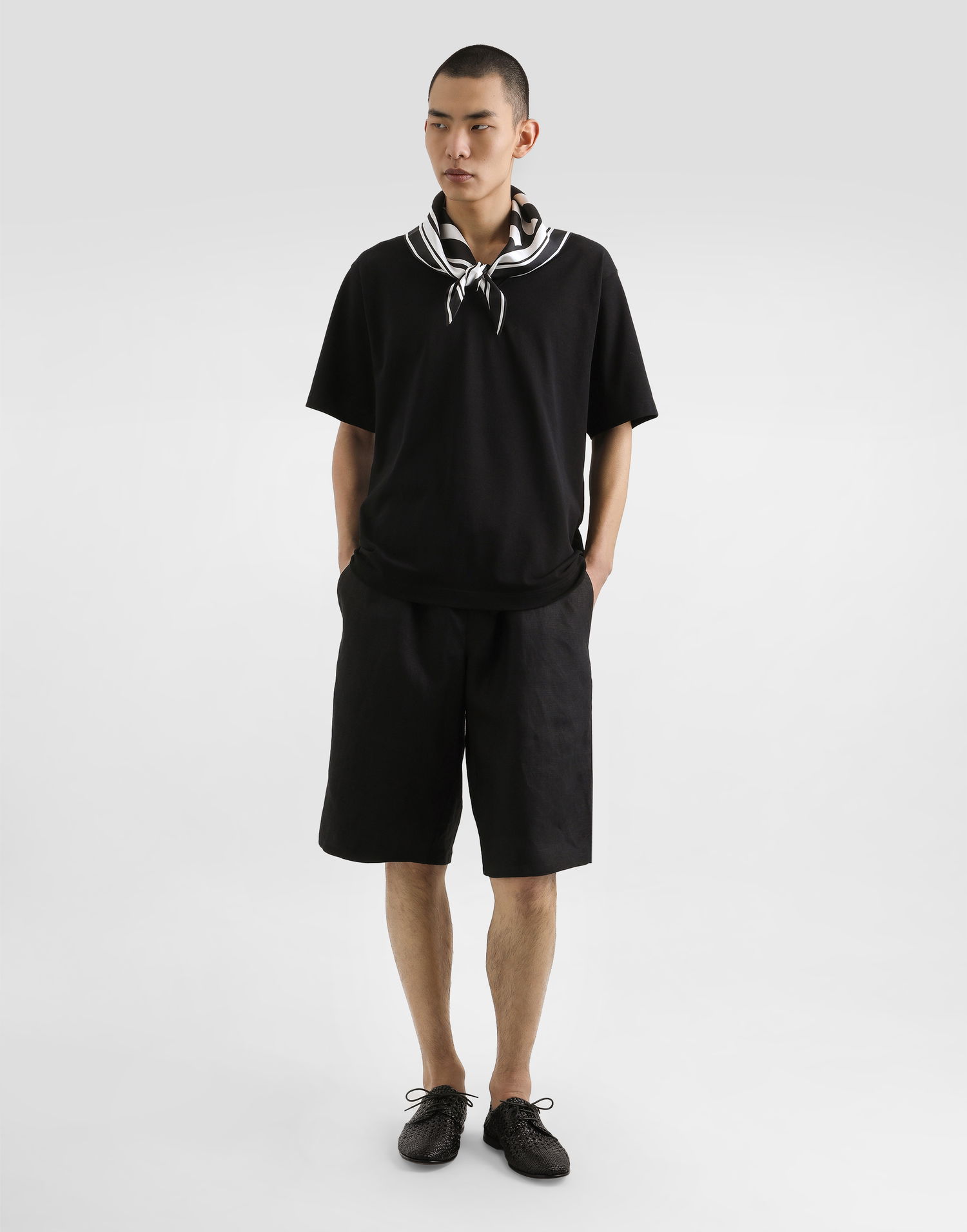 Shorts Dolce & Gabbana Dolce & Gabbana Linen Drawstring Shorts Sort | GP0T1TFU4MCN0000, 1