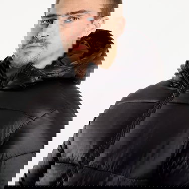 Puffer jakke Urban Classics Hooded Shiny Puffer Jacket Sort | TB7585-00007, 1