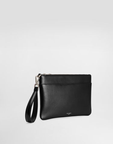 Rygsække og tasker Dolce & Gabbana Dolce & Gabbana Calfskin Wrist Pouch Sort | BP3294AV95680999, 2