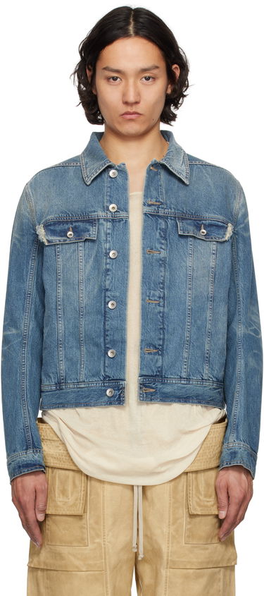 Jakke Rick Owens Rick Owens DRKSHDW Hollywood Trucker Denim Jacket Blå | DU01E3751 DWB, 0