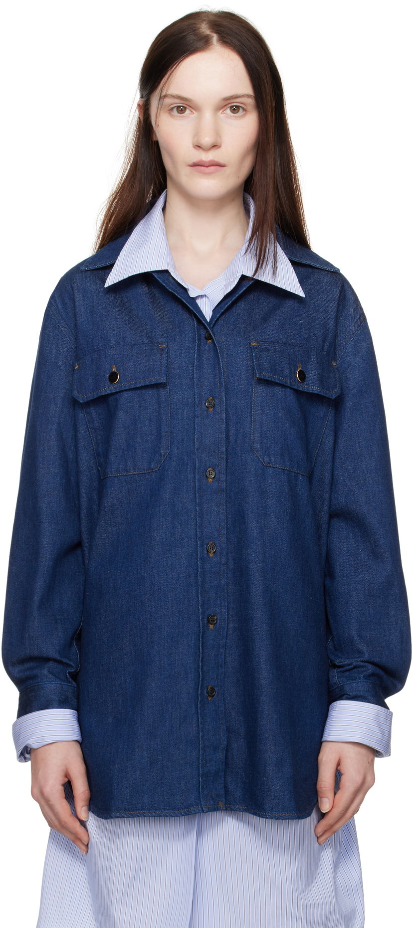Skjorte A.P.C. A.P.C. Anastasia Barbieri Edition Mare Denim Shirt Blå | COGYF-F12615