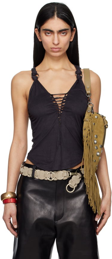 Tanktop ISABEL MARANT Isabel Marant Sakina Faux-Suede Tank Top Sort | HT0651FA-C2K01I, 0
