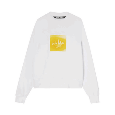 Sweater Palm Angels Leaf Crewneck Hvid | PMBA026S22FLE0020118, 0
