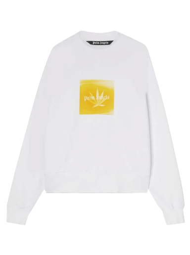 Sweater Palm Angels Leaf Crewneck Hvid | PMBA026S22FLE0020118