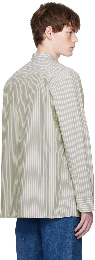 Skjorte A.P.C. A.P.C. Theon Striped Band Collar Shirt Grøn | COHJJ-H12631, 2