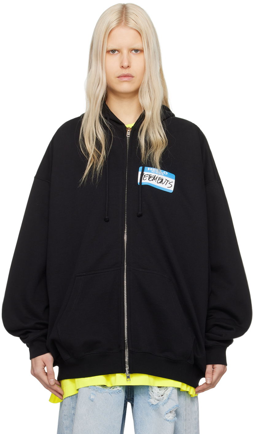 Sweatshirt VETEMENTS 'My Name Is' Hoodie Sort | UE64HD800B, 0