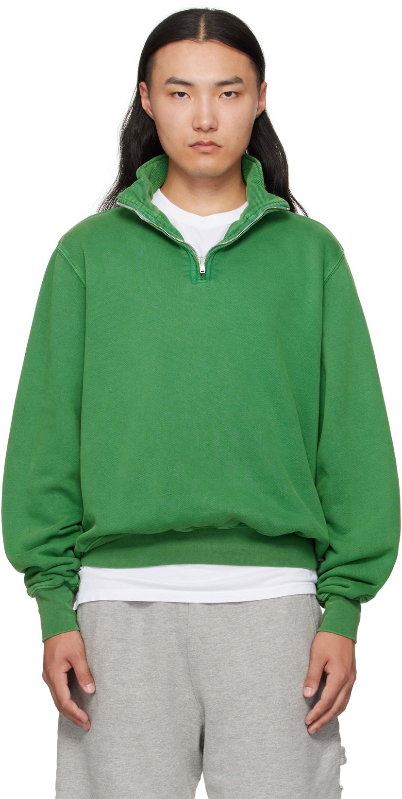 Sweatshirt LES TIEN Les Tien Heavyweight Banded Yacht Sweatshirt Grøn | CF-1114-PD