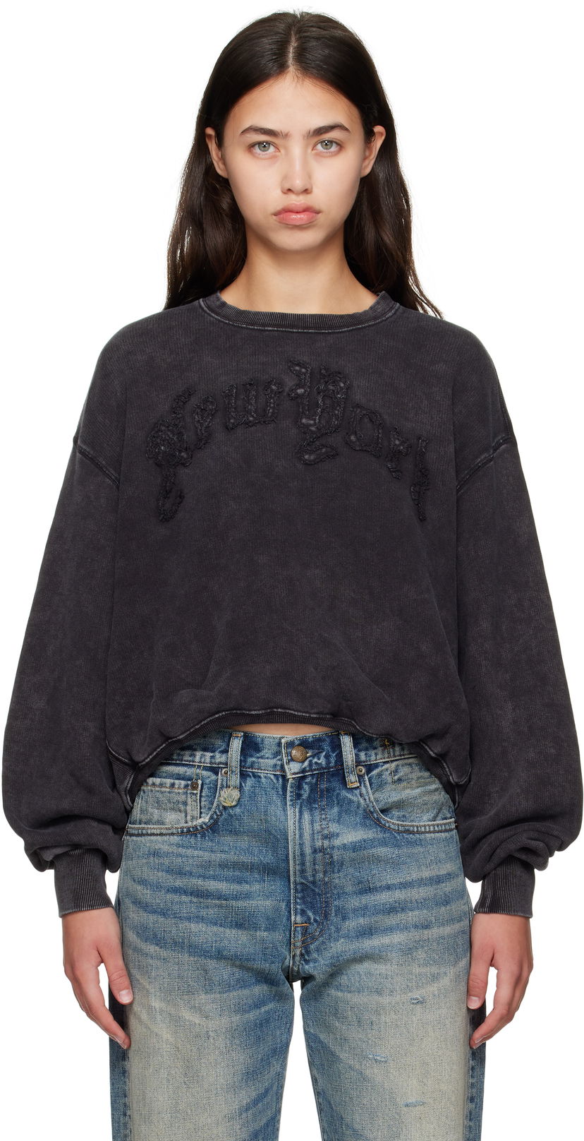 Sweatshirt R13 R13 'New York' Balloon Crewneck Sweatshirt Sort | R13WK260-K001O