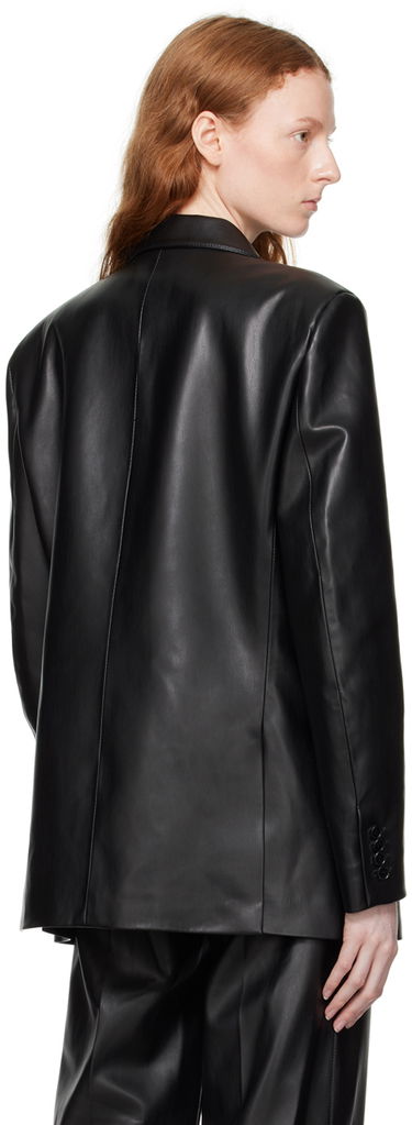 Jakke Stella McCartney Stella McCartney Oversized Faux-Leather Blazer Sort | 6500653BU393, 2
