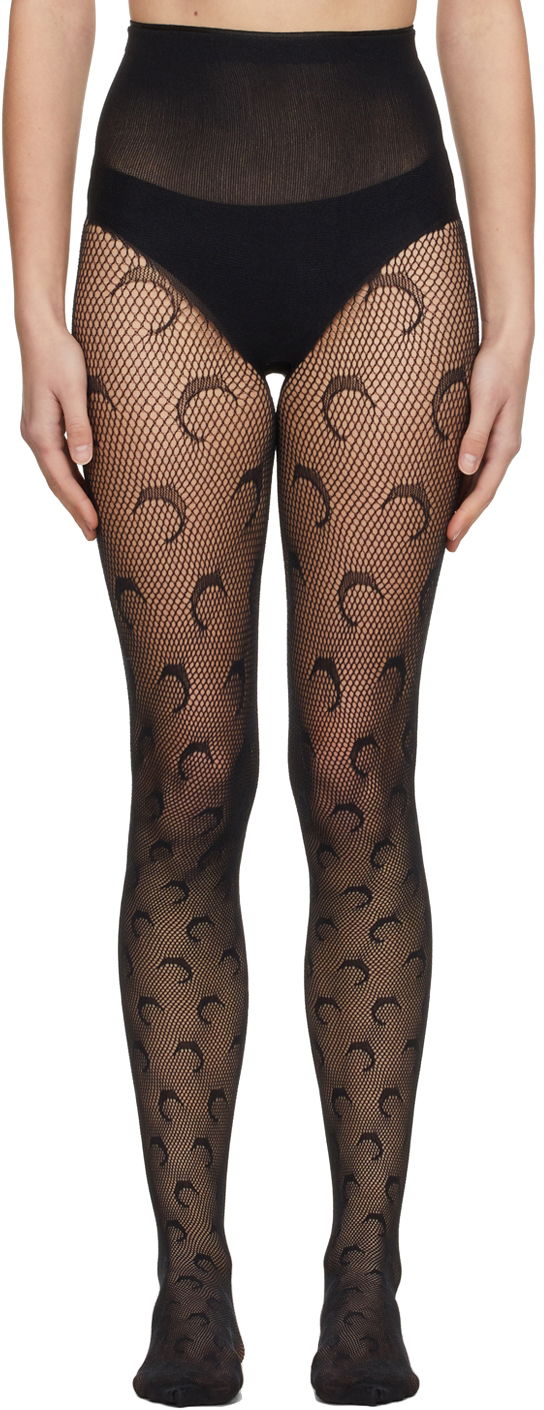 Sokker Marine Serre Marine Serre Moon Fishnet Tights Sort | UW005ICONWSS22, 0