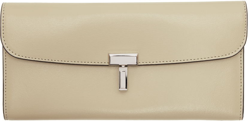 Tegnebog TOTEME TOTEME T-Lock Leather Wallet Beige | 251-WAM0041-LE0025