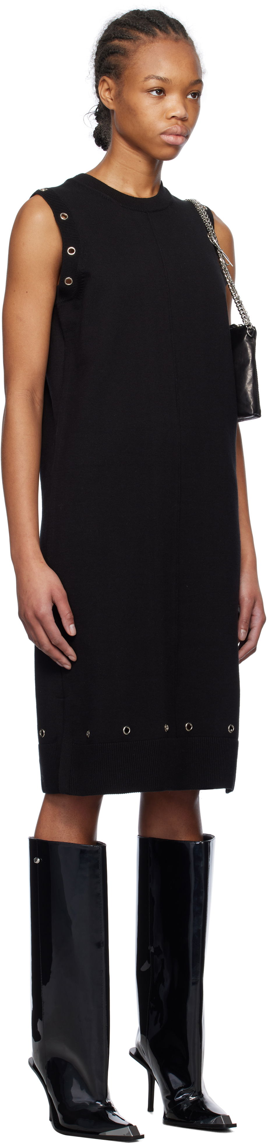 Kjole We11done We11done Eyelet Knit Mini Dress Sort | WD-KD0-25-660-W-BK, 1