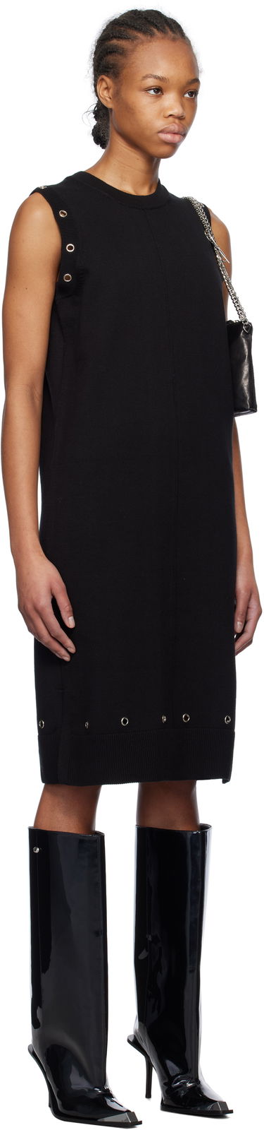 Kjole We11done We11done Eyelet Knit Mini Dress Sort | WD-KD0-25-660-W-BK, 1