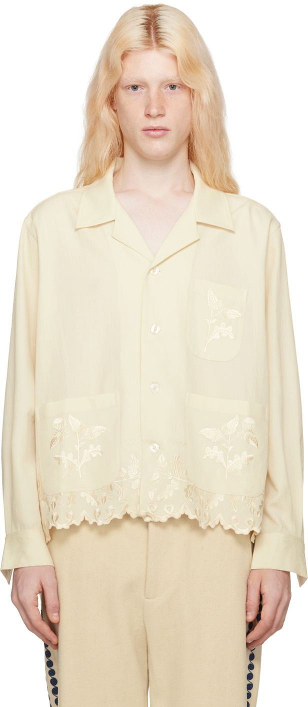 Skjorte Bode Scalloped Acorn Shirt "Off-White" Beige | MRF23SH033