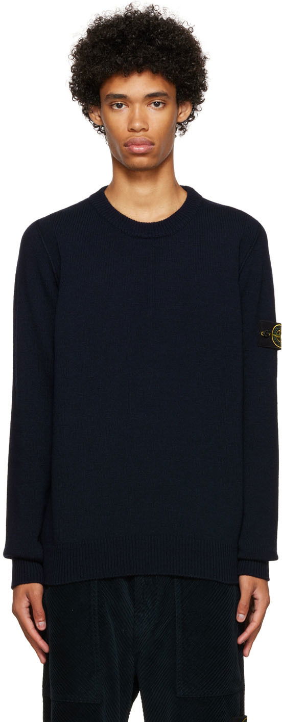 Sweater Stone Island Patch Sweater Mørkeblå | 7715508A3, 0