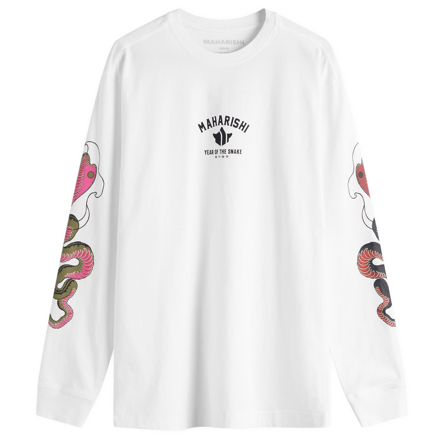 T-shirt Maharishi Maharishi Year Of The Snake Duality Long Sleeve T-Shirt, Size M Hvid | 1452-WHT, 1