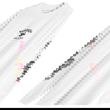 T-shirt Maharishi Maharishi Year Of The Snake Duality Long Sleeve T-Shirt, Size M Hvid | 1452-WHT, 1