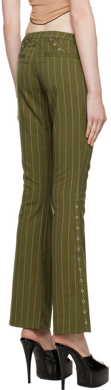 Bukser Miaou Miaou Thea Pinstripe Flare Trousers Grøn | 1029SWBOVP, 2
