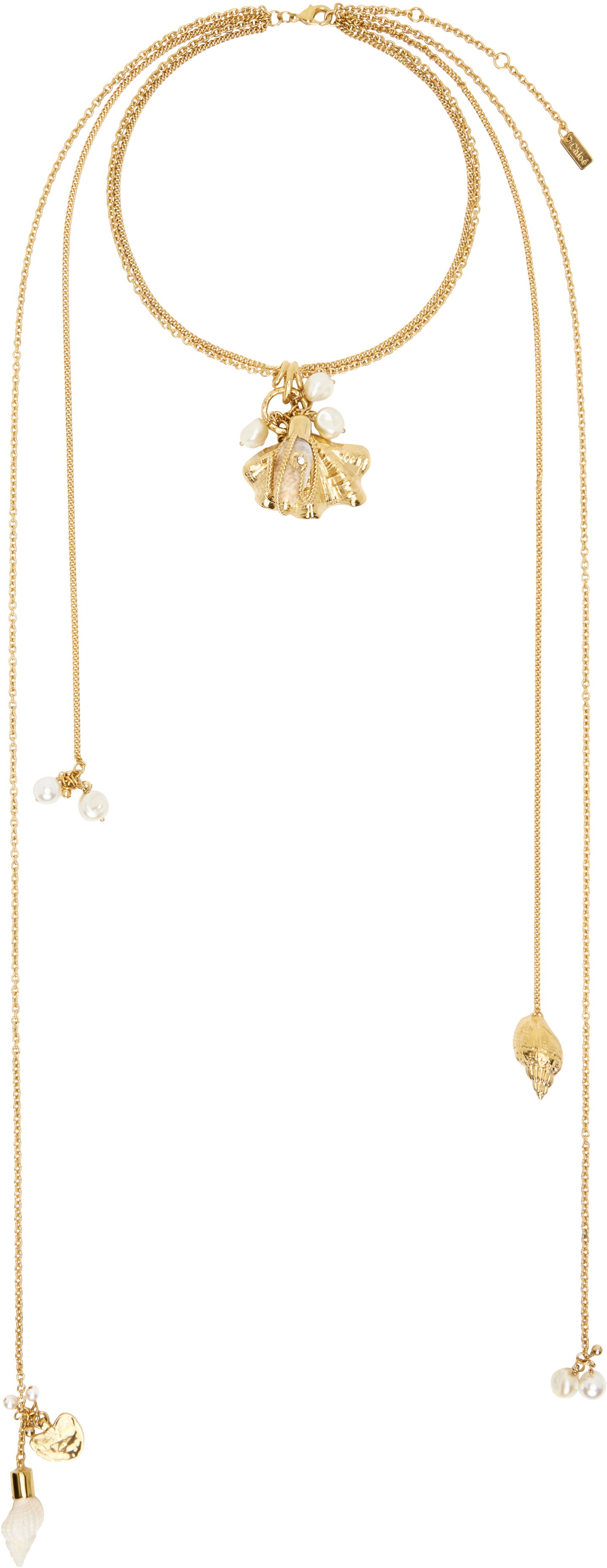 Halskæde CHLOÉ Chloé 'The Chloe Shells Scarf' Long Gold Necklace Metalisk | CHC25UFO46SRP, 0
