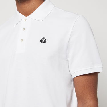 Polo skjorte Moose Knuckles Moose Knuckles Cotton-Piqué Polo Shirt Hvid | M12MT712-160, 2