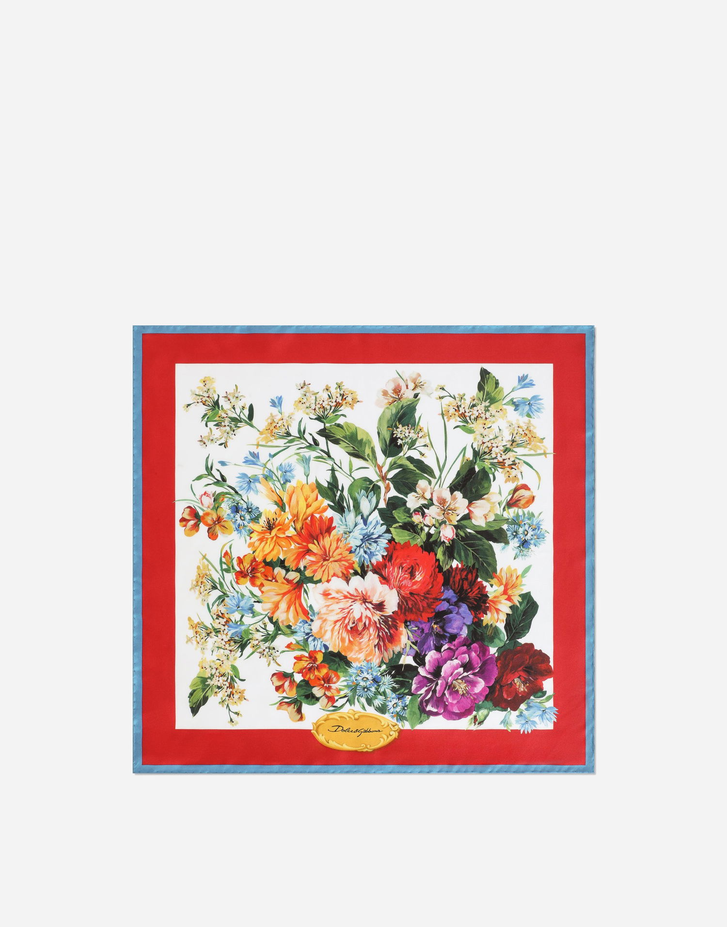 Tørklæde Dolce & Gabbana Dolce & Gabbana 50x50 Silk Twill Floral Print Foulard Flerfarvet | FN093RGDC7BHS5PC, 0