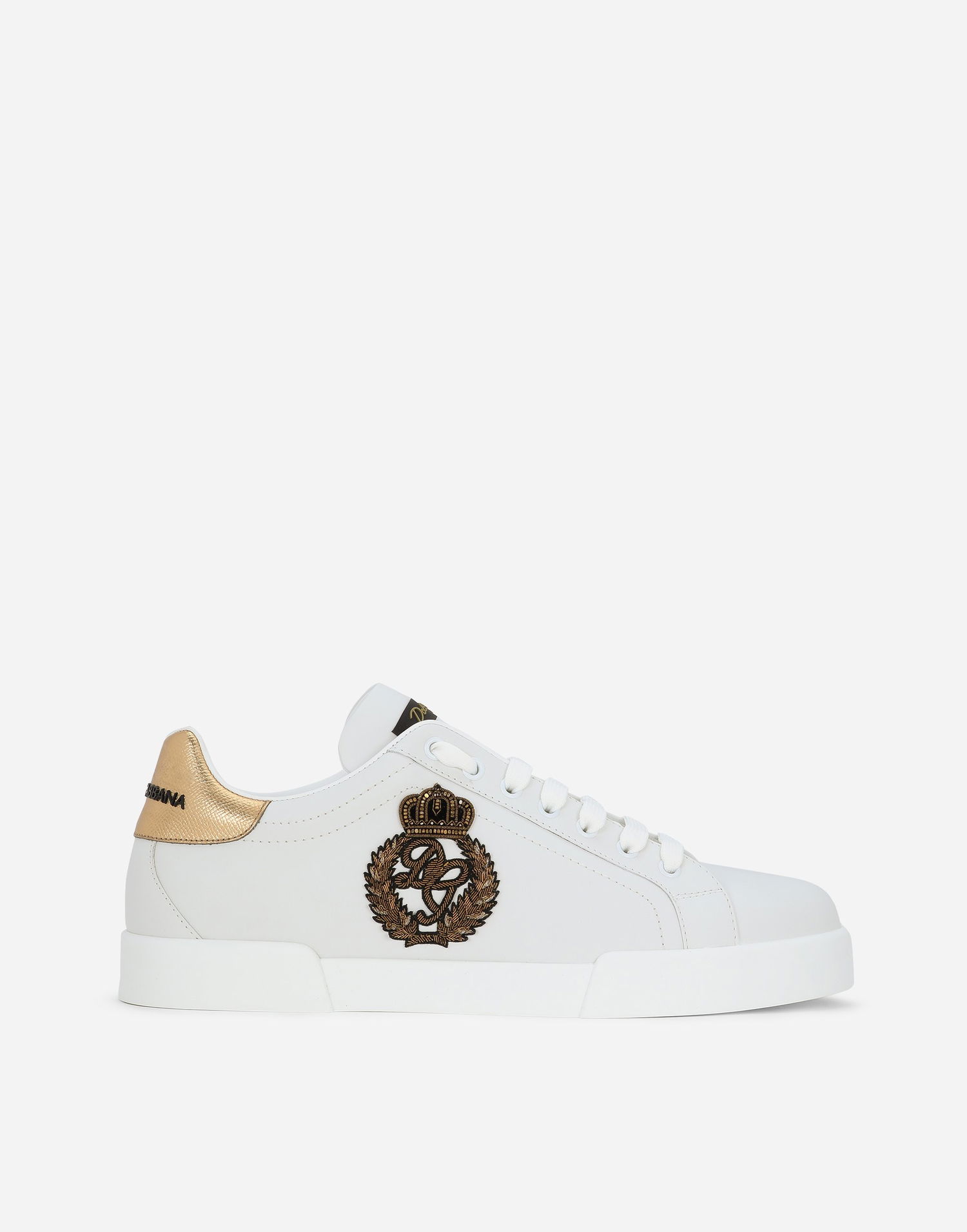 Sneakers og sko Dolce & Gabbana Dolce & Gabbana Portofino Crown Patch Calfskin Hvid | CS2330AH1368I047, 0