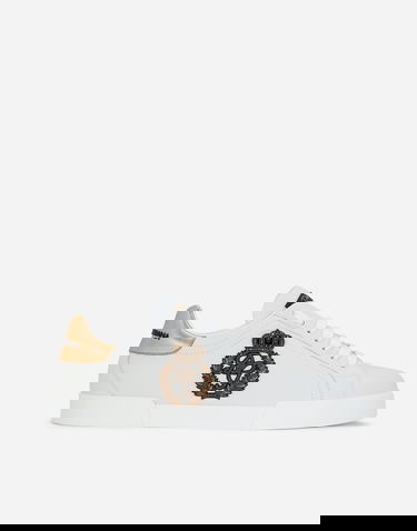 Sneakers og sko Dolce & Gabbana Dolce & Gabbana Portofino Crown Patch Calfskin Hvid | CS2330AH1368I047, 0