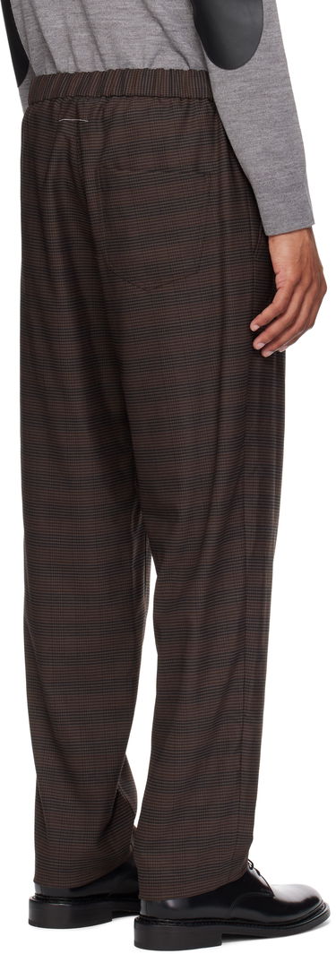 Bukser Maison Margiela MM6 Maison Margiela Relaxed-Fit Glen Plaid Trousers Brun | SH0KA0028 M35475, 2