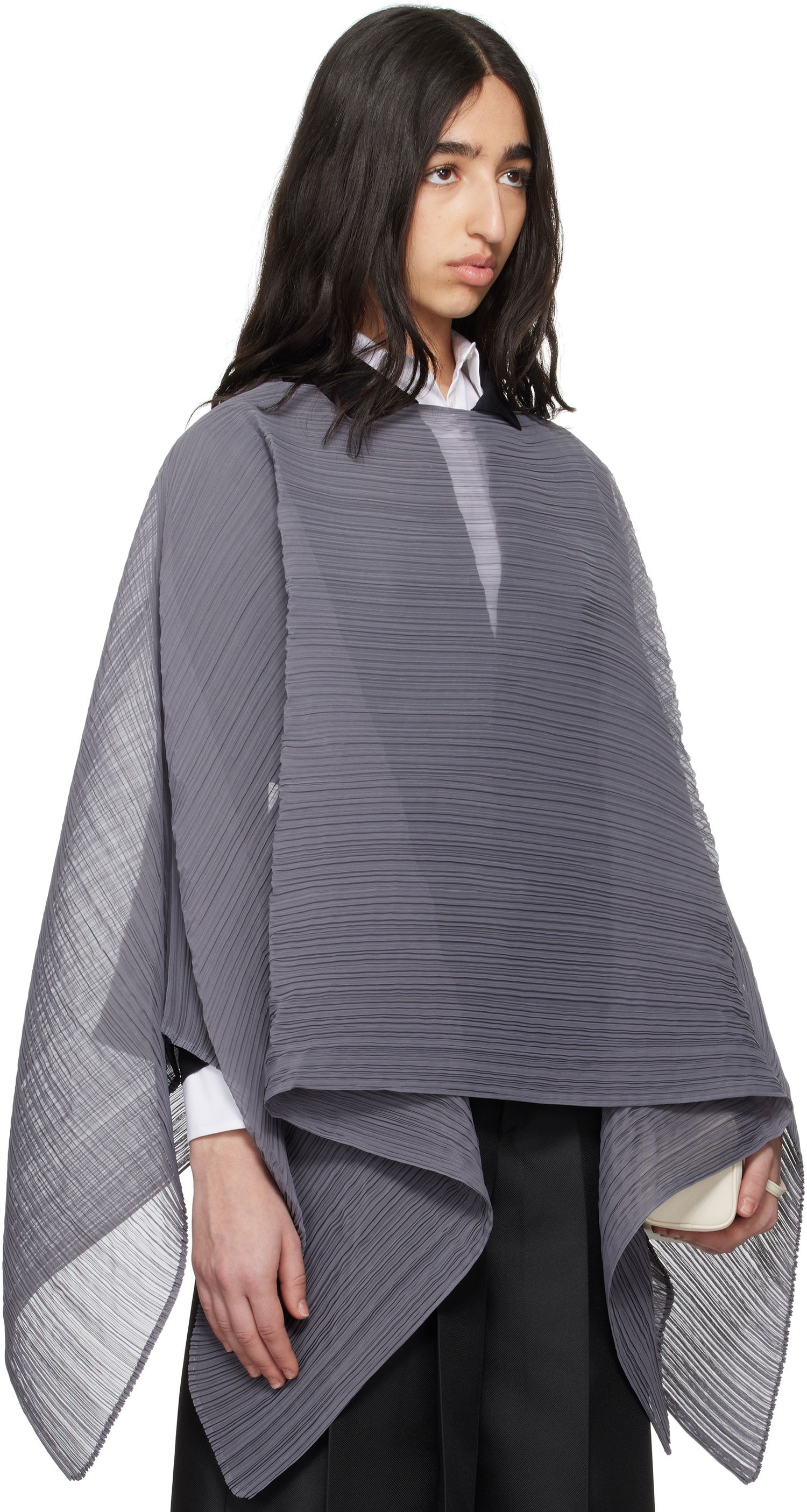 Sweater Pleats Please Issey Miyake Pleats Please Issey Miyake March Basic Madame-T Stole Grå | PP56AD111, 1