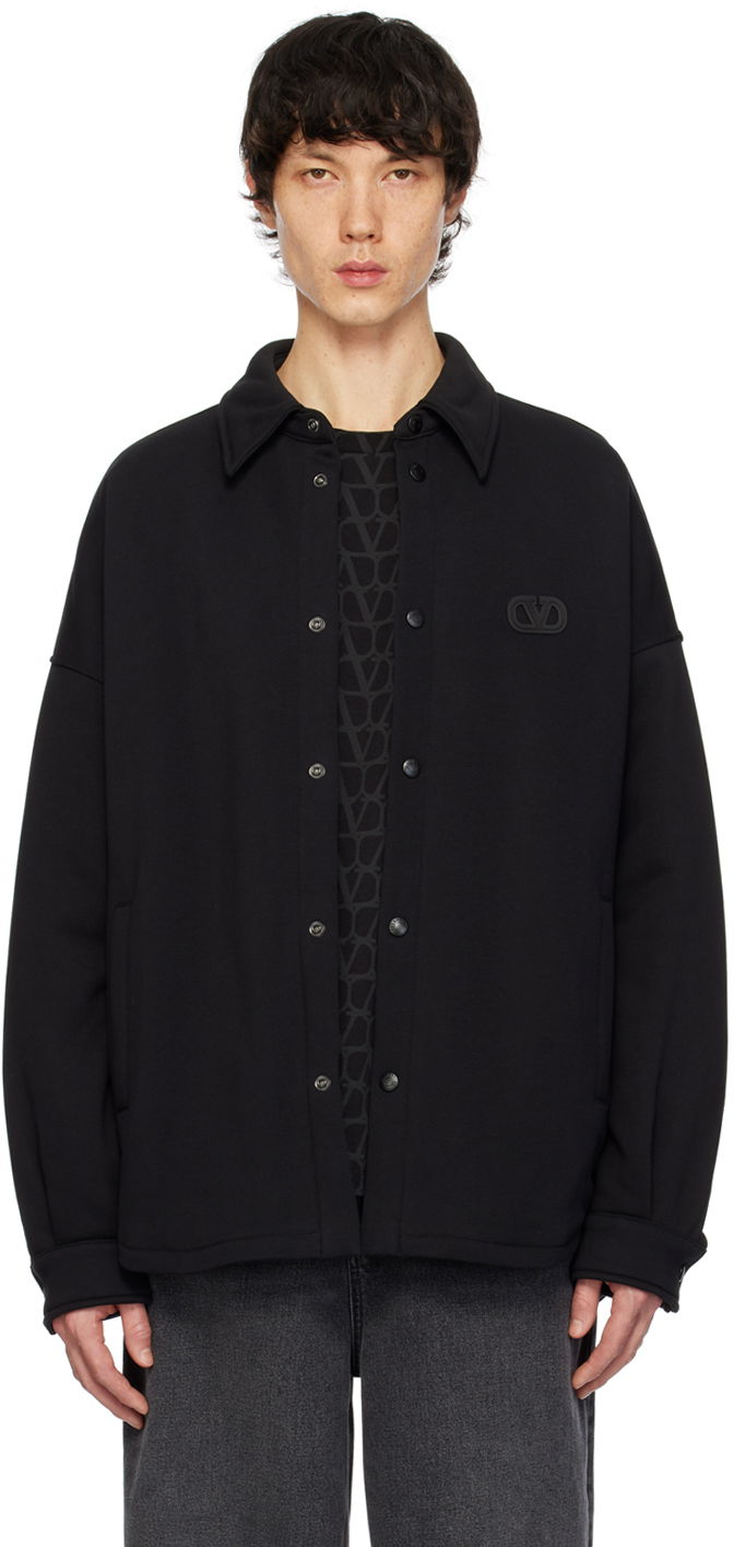 Skjorte Valentino Padded Shirt Sort | 4V3MM00F9V7