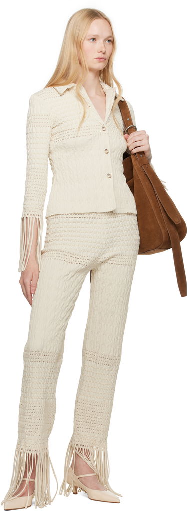Træningsdragt Nanushka Nanushka Niceta Smocked Shirt Beige | NW25SSTP26805, 3