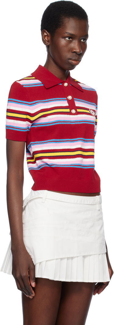 Polo skjorte Casablanca Casablanca Stripe Polo Rød | WS25-KW-946-01, 1