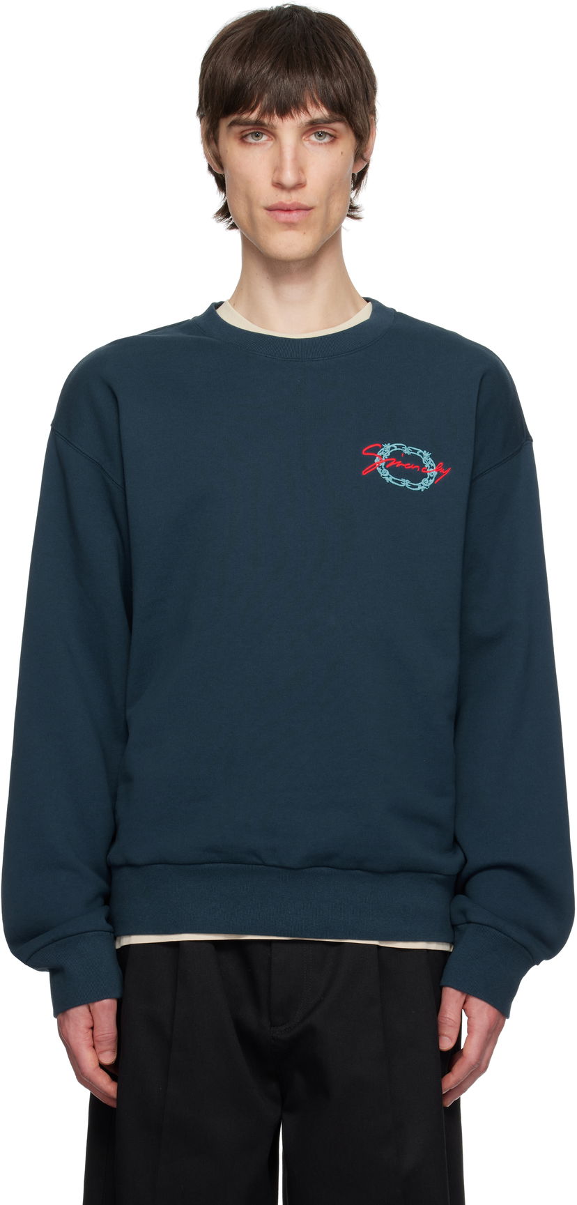 Sweater Givenchy Givenchy Medallion Sweatshirt Mørkeblå | BMJ0LC3YQE404