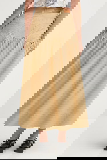 Nederdel GANNI GANNI Classic Summer Suiting Maxi A-Line Skirt Beige | W0620, 2