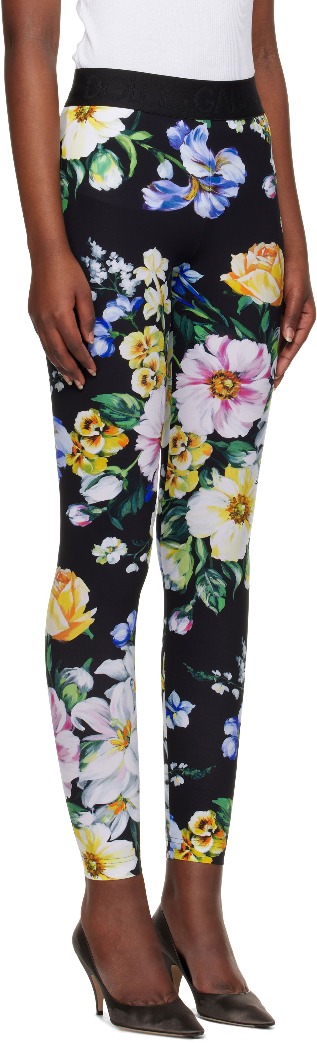 Leggings Dolce & Gabbana Dolce&Gabbana Floral Print Leggings Sort | FTB5TT FSG8L, 1