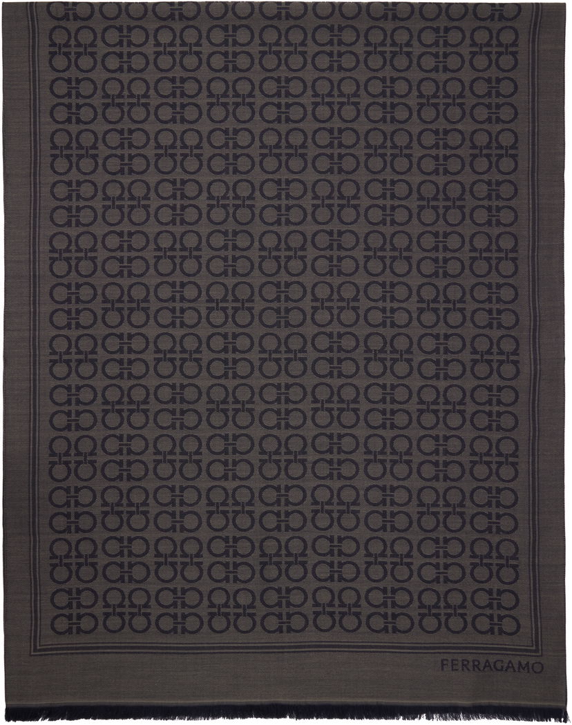 Tørklæde FERRAGAMO Ferragamo Gancini Stole Scarf Grå | 785251