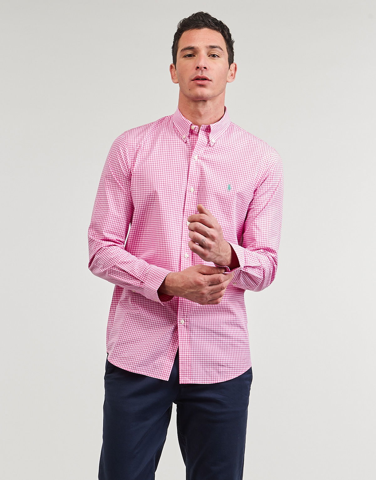 Skjorte Polo by Ralph Lauren Long sleeved Shirt Polo Ralph Lauren CHEMISE AJUSTEE SLIM FIT EN POPELINE RAYE Lyserød | 710929345003, 1