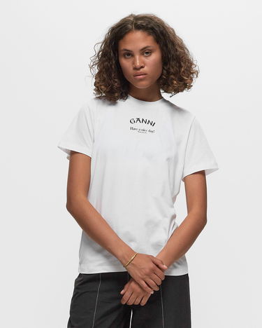 T-shirt GANNI Thin Jersey Relaxed T-shirt Hvid | T3561-151, 1